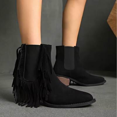Lily | Stylish Fringe Ankle Boots