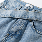 Sienna | Women’s High Waist Jeans With Wrap Belt Detail And Straight Leg | Modern