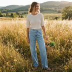 Sienna | Women’s High Waist Jeans With Wrap Belt Detail And Straight Leg | Modern