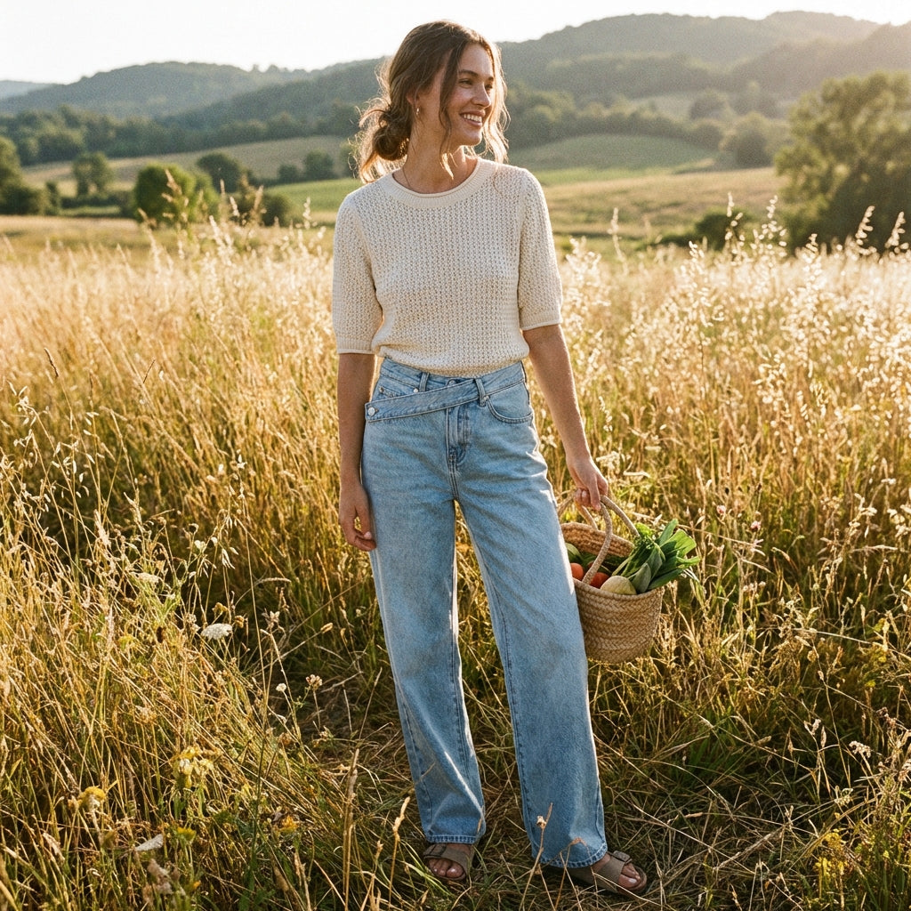 Sienna | Women’s High Waist Jeans With Wrap Belt Detail And Straight Leg | Modern