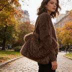 Sienna | Women’s Tote Bag With Plush Texture And Braided Handle | Glamorous