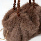 Sienna | Women’s Tote Bag With Plush Texture And Braided Handle | Glamorous