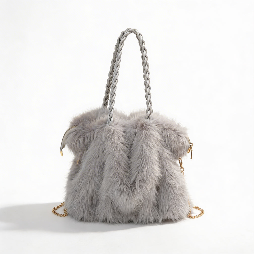 Sienna | Women’s Tote Bag With Plush Texture And Braided Handle | Glamorous