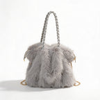 Sienna | Women’s Tote Bag With Plush Texture And Braided Handle | Glamorous