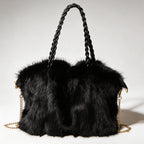 Sienna | Women’s Tote Bag With Plush Texture And Braided Handle | Glamorous