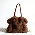 Sienna | Women’s Tote Bag With Plush Texture And Braided Handle | Glamorous