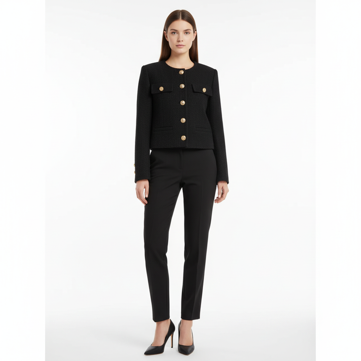 Sophia | Women's Bomber Jacket With Front Buttons And Patch Pockets | Chic