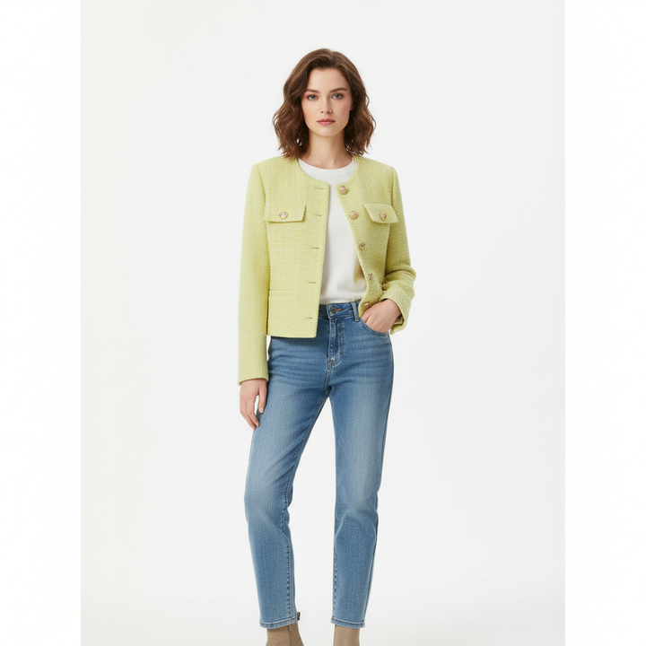 Sophia | Women's Bomber Jacket With Front Buttons And Patch Pockets | Chic