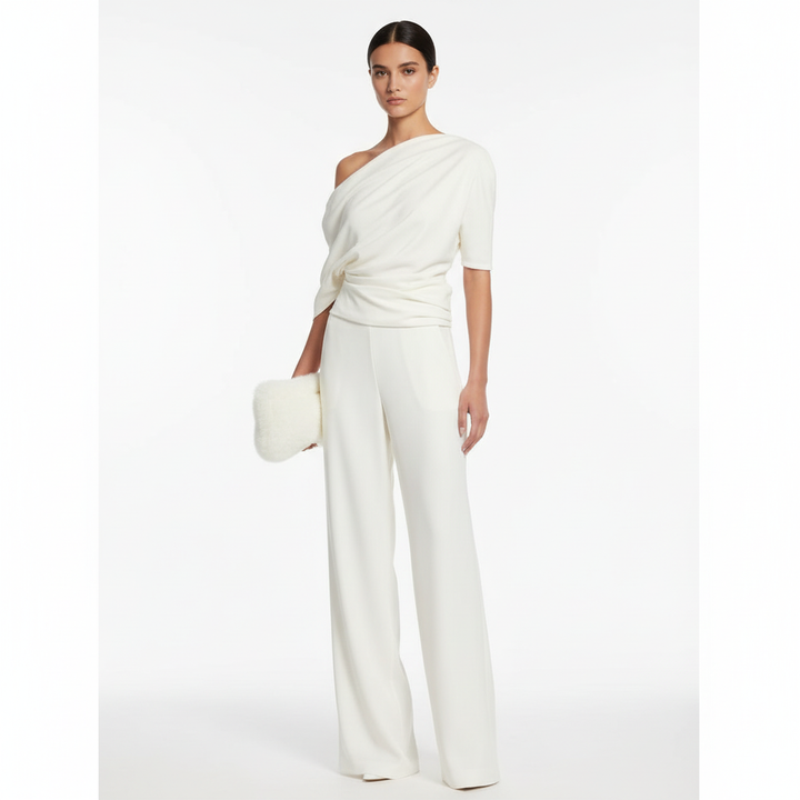 Sophia | Women's Jumpsuit With Asymmetric Neckline And Draped Detail | Elegant