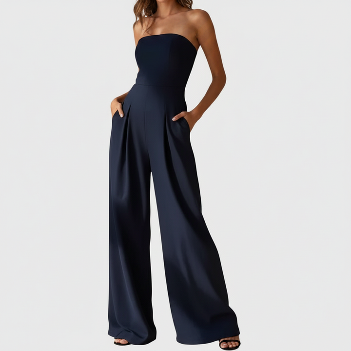 Sophia | Women's Jumpsuit With Strapless Neckline And Wide Leg Fit | Elegant