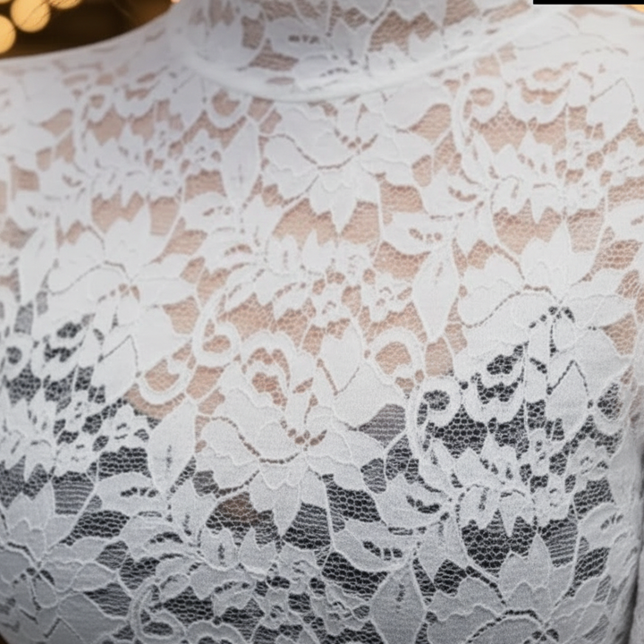 Sophia | Women's Lace Top With High Neck And Lace Detail | Elegant