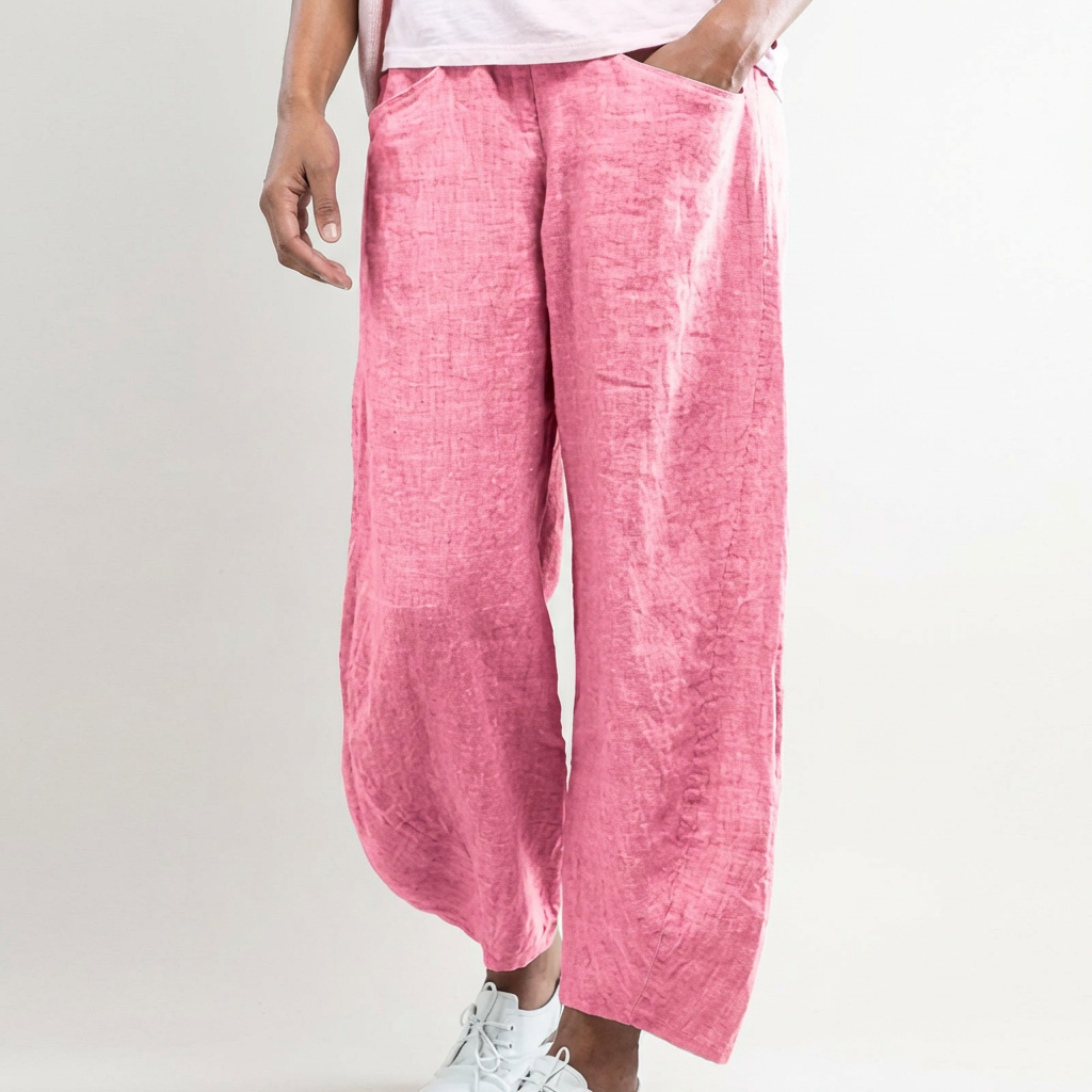 Sophia | Women’s Linen Trousers With Wide Leg Silhouette And Side Pockets | Casual