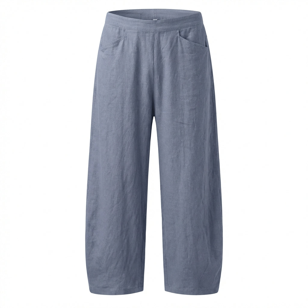 Sophia | Women’s Linen Trousers With Wide Leg Silhouette And Side Pockets | Casual