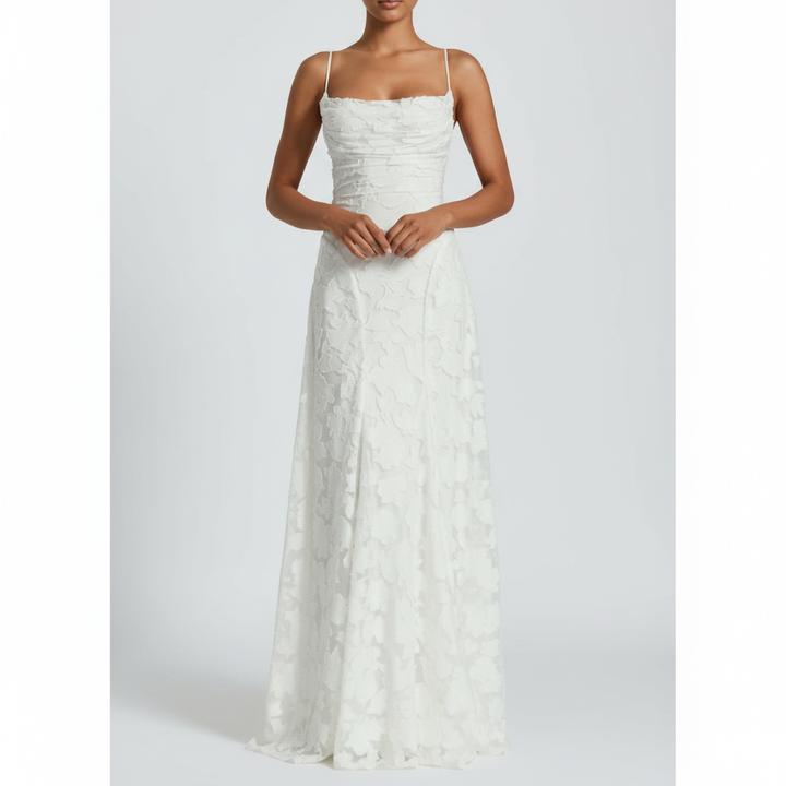 Sophia | Women's Maxi Dress With Spaghetti Straps And Draped Bodice | Elegant