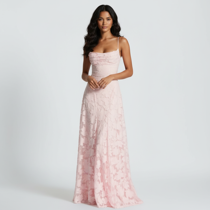 Sophia | Women's Maxi Dress With Spaghetti Straps And Draped Bodice | Elegant