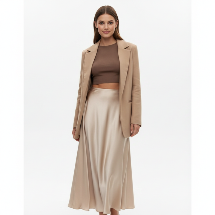 Sophia | Women's Midi Skirt With Draped Design And Pleated Detail | Elegant