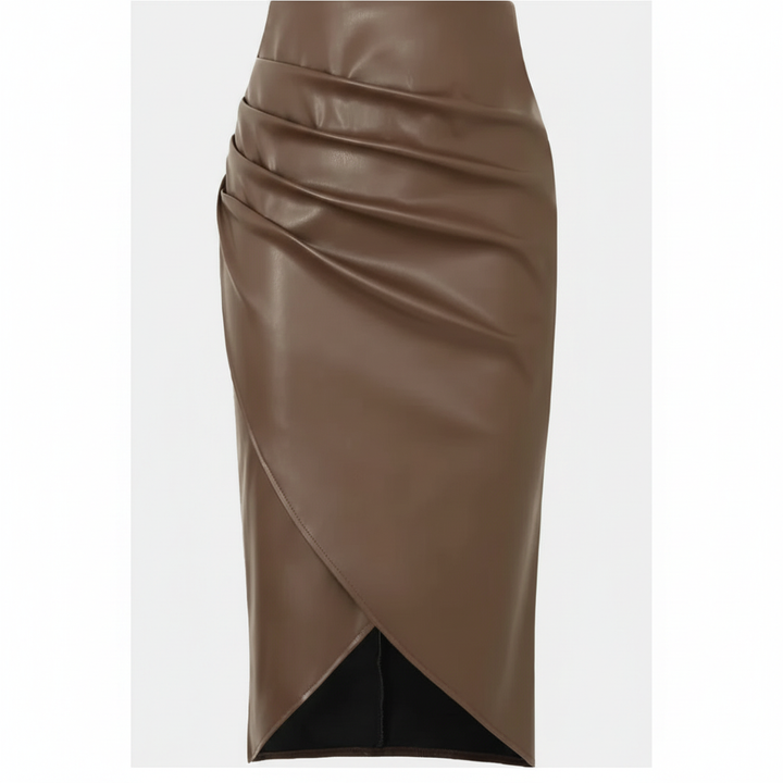 Sophia | Women's Midi Skirt With Ruched Detail And Asymmetric Hem | Chic