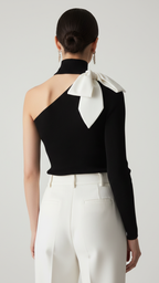 Sophia | Women’s One Shoulder Top With Asymmetric Neckline And Long Sleeve