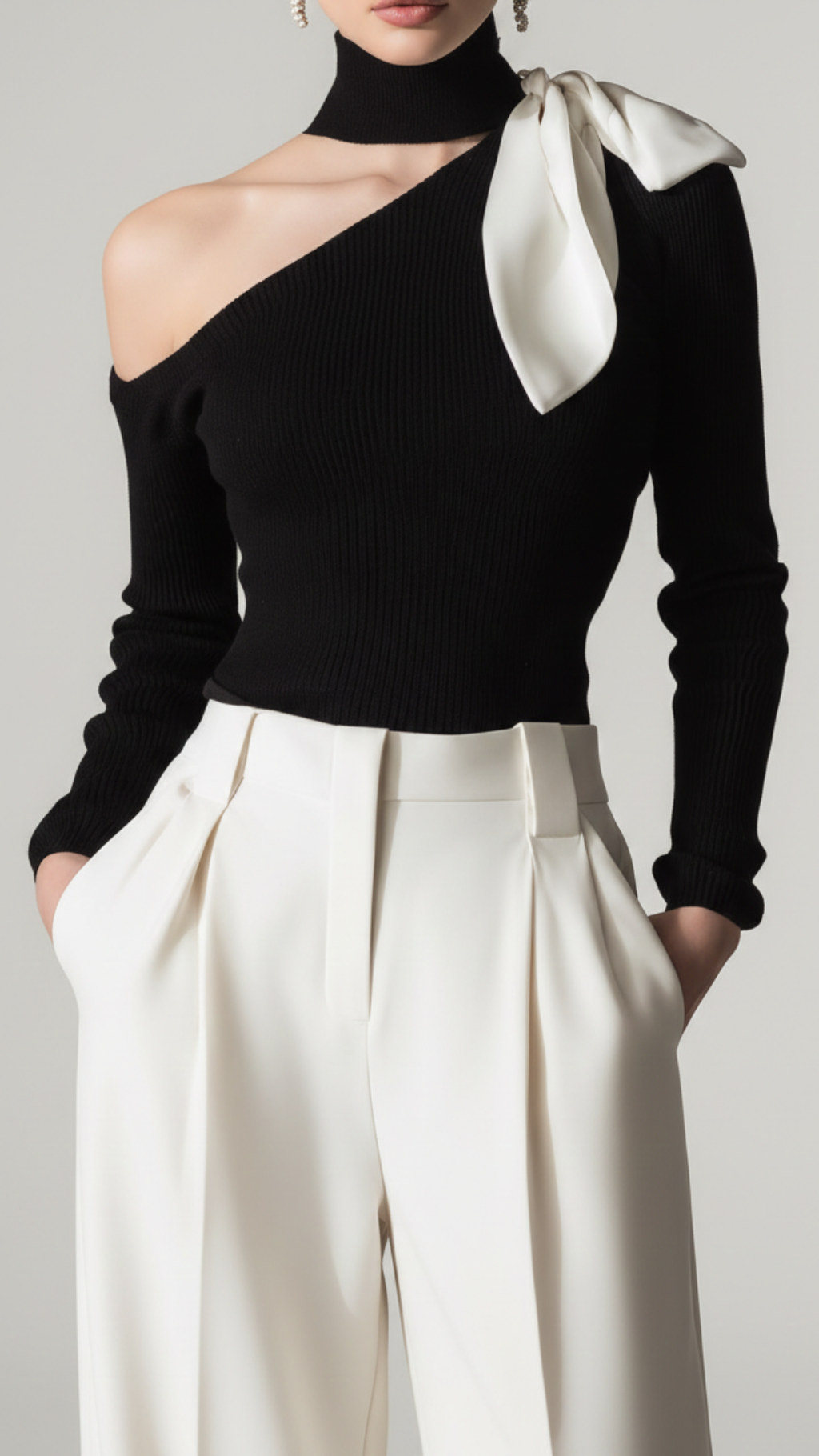 Sophia | Women’s One Shoulder Top With Asymmetric Neckline And Long Sleeve