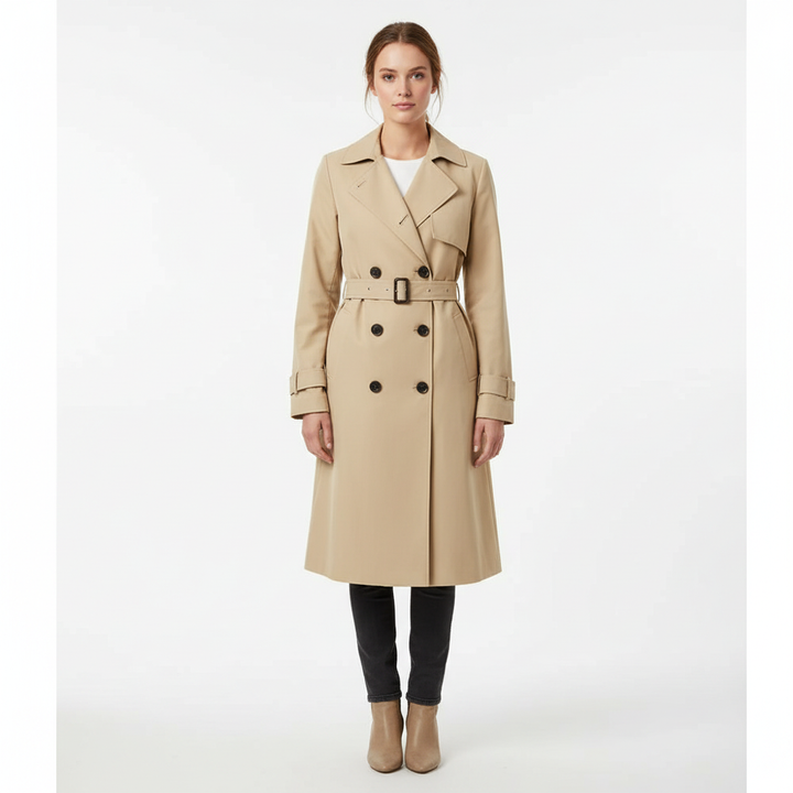 Sophia | Women's Trench Coat With Belted Waist And Double-Breasted Front | Classic