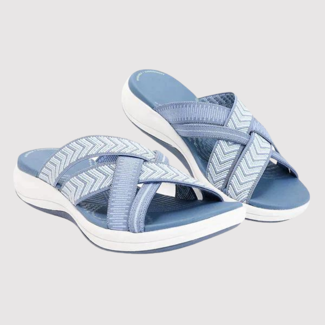 Teresa | Women’s Slide Sandals With Woven Straps And Soft Insole | Orthopaedic
