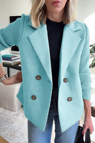 Paige | Elegant Knit-Sleeve Blazer