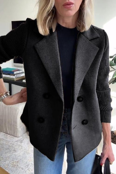 Paige | Elegant Knit-Sleeve Blazer