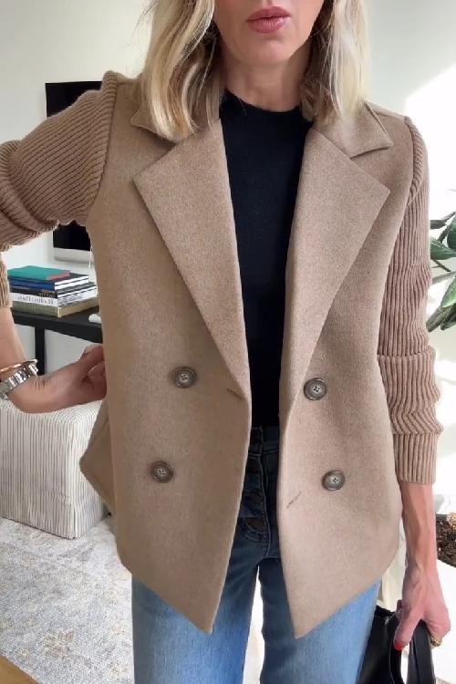Paige | Elegant Knit-Sleeve Blazer