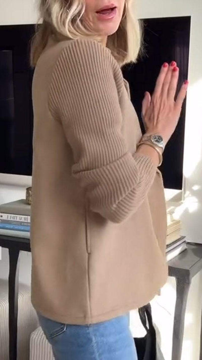 Paige | Elegant Knit-Sleeve Blazer