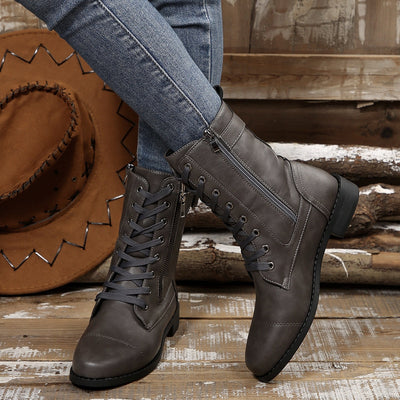 Sophie | Stylish Zipper Leather Boots