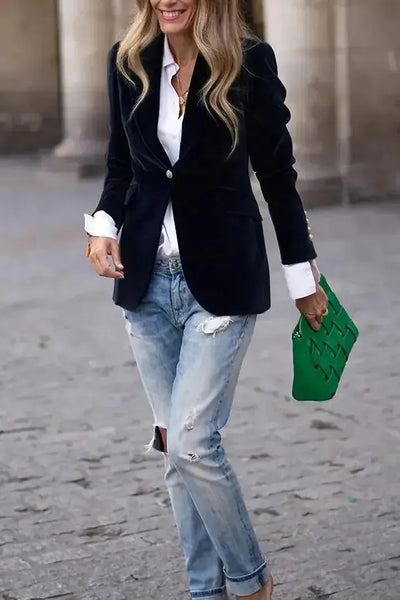 Romina | Velvet Luxe Statement Blazer