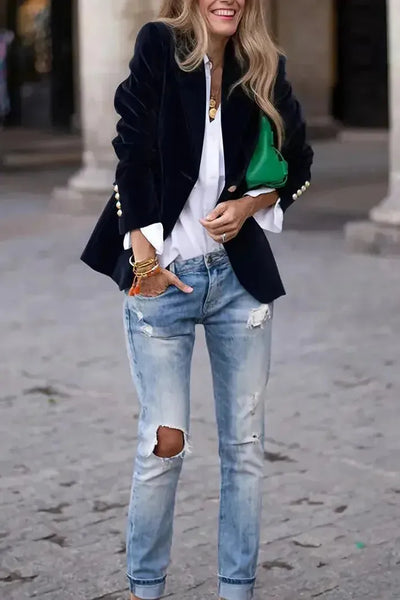 Romina | Velvet Luxe Statement Blazer