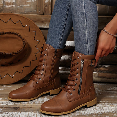 Sophie | Stylish Zipper Leather Boots