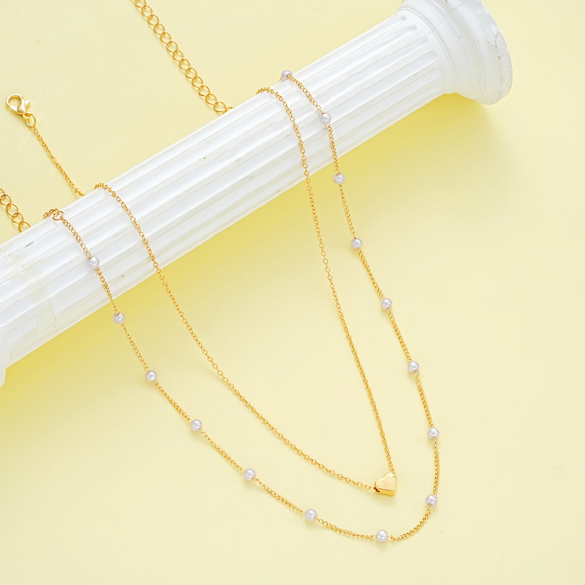 Simple Heart Necklace & Bracelet Set