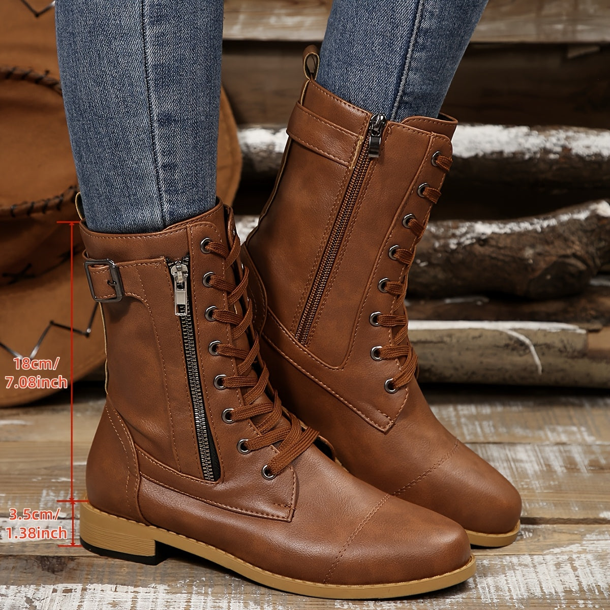 Sophie | Stylish Zipper Leather Boots