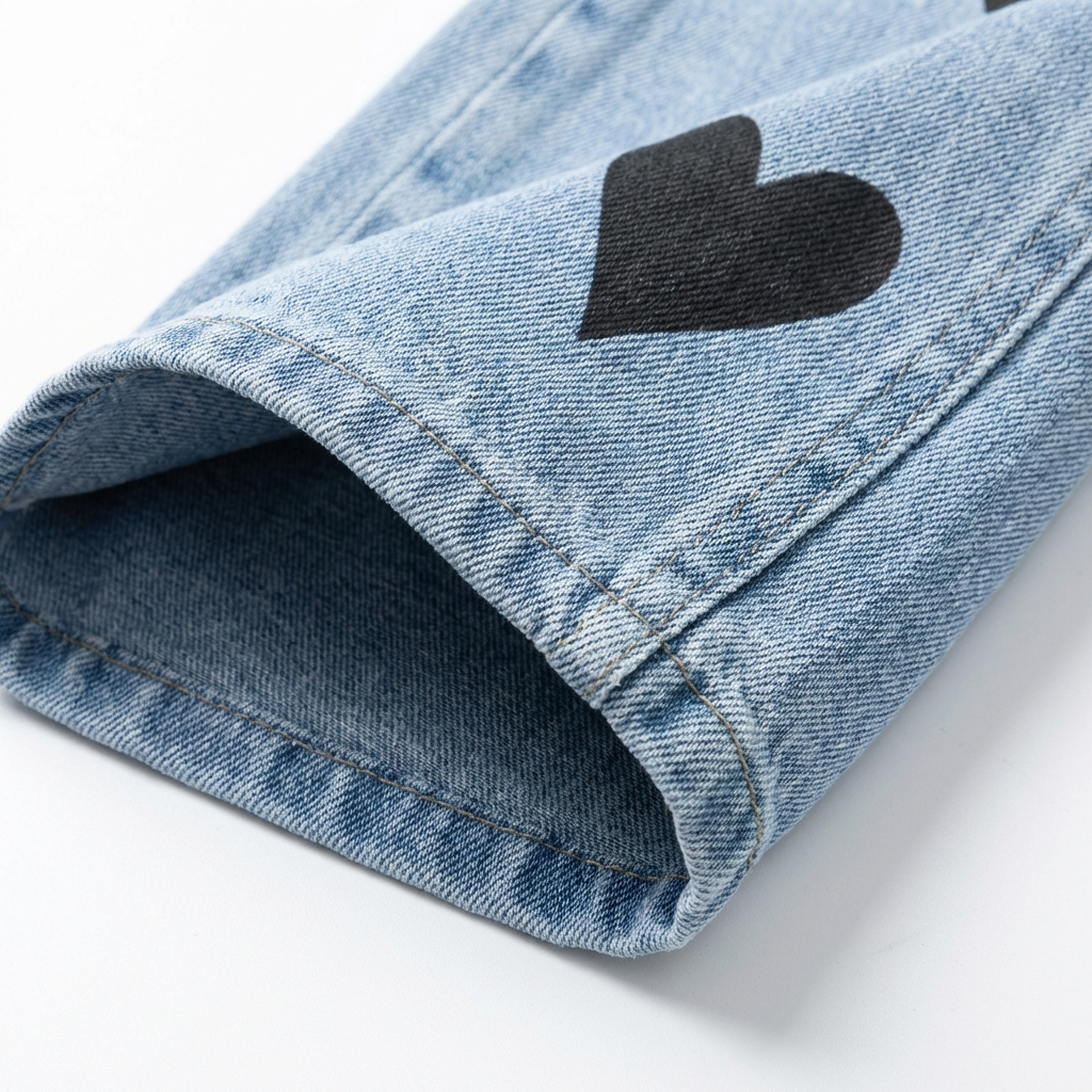 Isla | Women’s High Waist Jeans With Heart Print Detail And Straight Leg | Casual