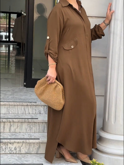 Marinette™ | Elegant Tunic Polo Dress and Wide Leg Pants Set