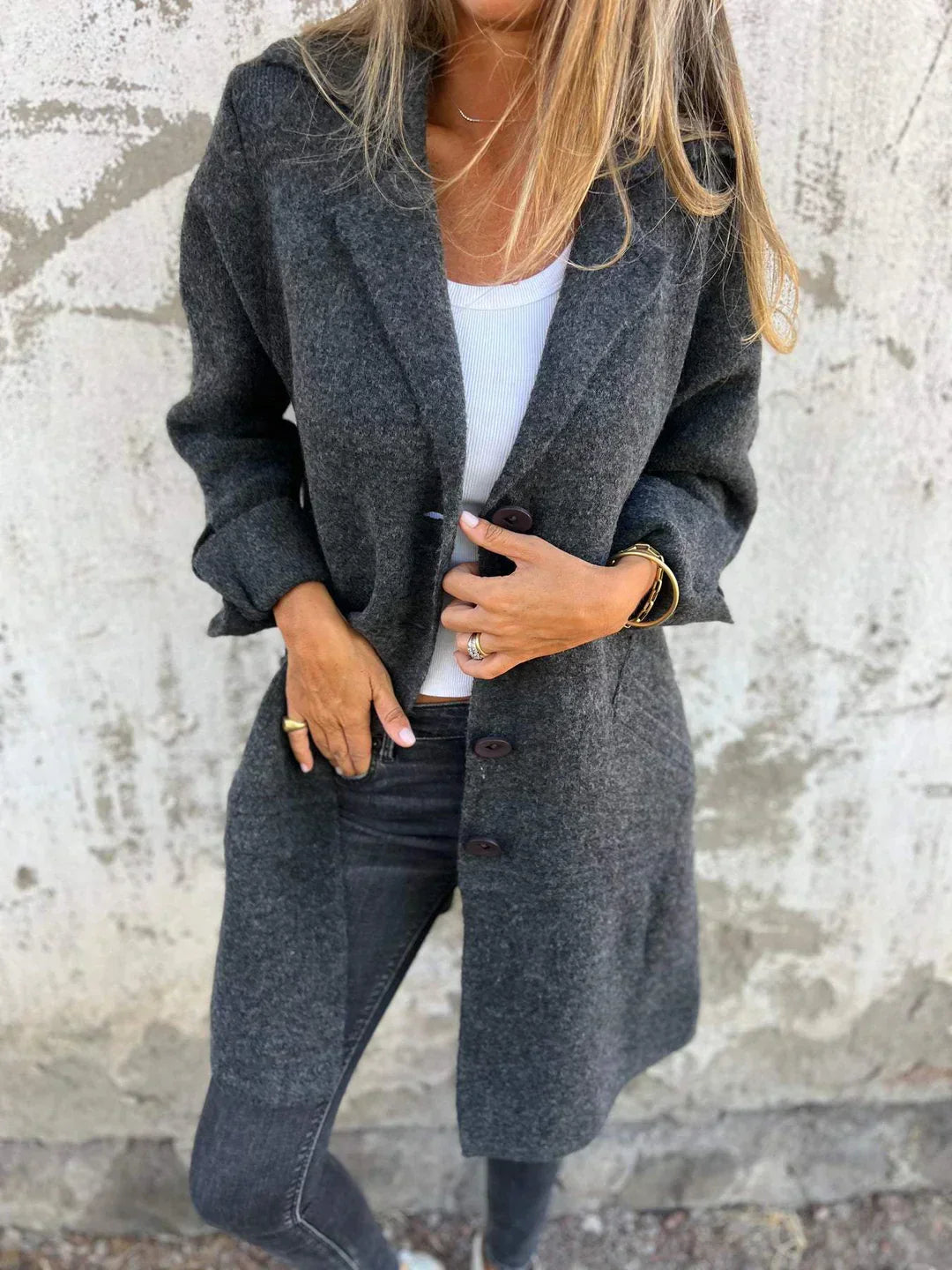 Camile-Casual Single Breasted Wool Coat