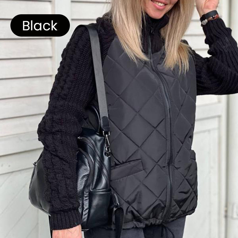 Julia-Knit Patchwork Puffy Jacket